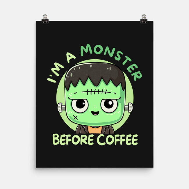 I'm A Monster Before Coffee-None-Matte-Poster-Trendlory