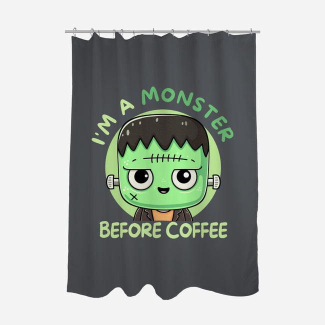I'm A Monster Before Coffee-None-Polyester-Shower Curtain-Trendlory