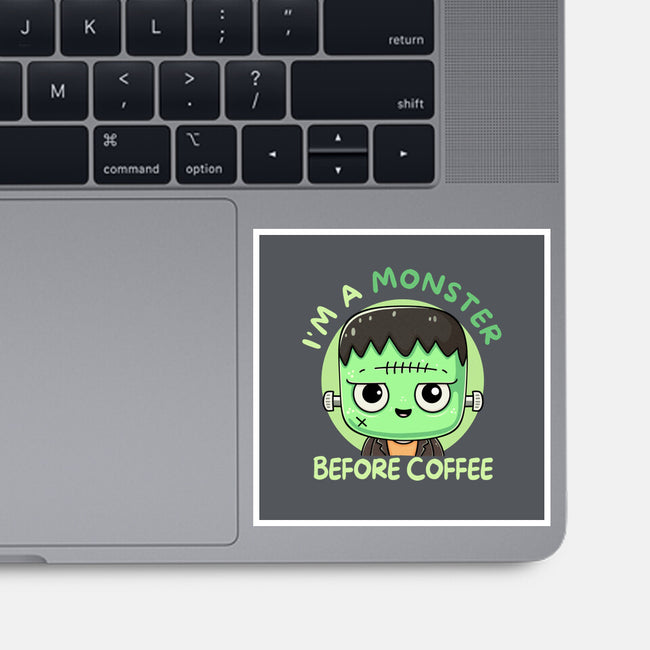 I'm A Monster Before Coffee-None-Glossy-Sticker-Trendlory