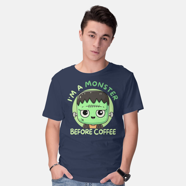 I'm A Monster Before Coffee-Mens-Basic-Tee-Trendlory