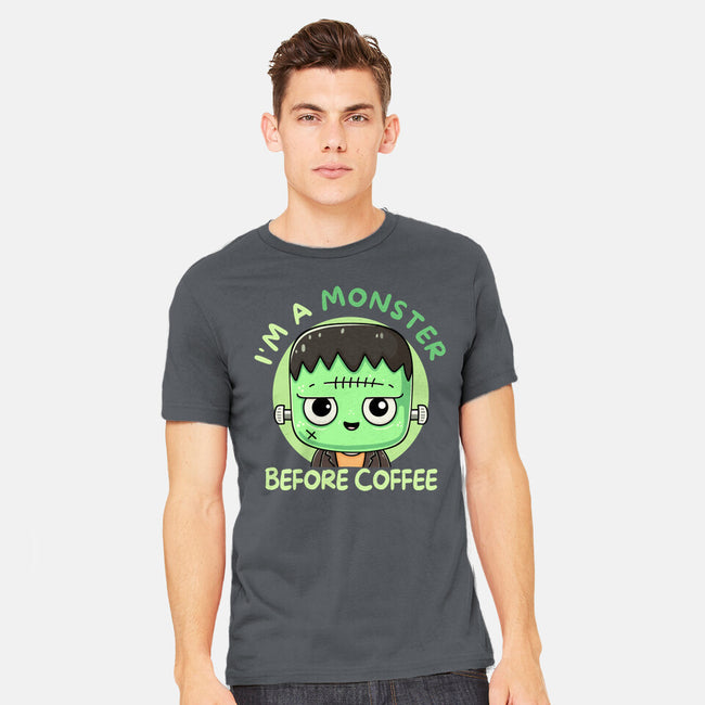 I'm A Monster Before Coffee-Mens-Heavyweight-Tee-Trendlory