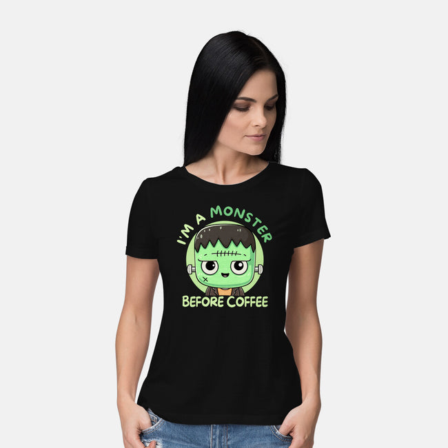 I'm A Monster Before Coffee-Womens-Basic-Tee-Trendlory