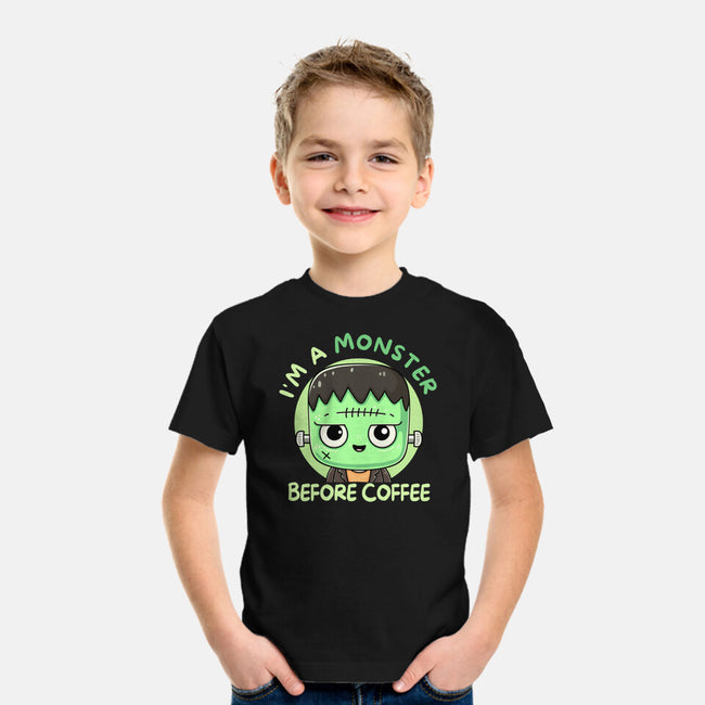 I'm A Monster Before Coffee-Youth-Basic-Tee-Trendlory