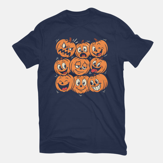 Pumpkim Doodle-Womens-Fitted-Tee-Marinho