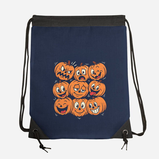 Pumpkim Doodle-None-Drawstring-Bag-Marinho