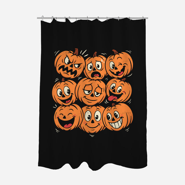 Pumpkim Doodle-None-Polyester-Shower Curtain-Marinho