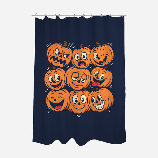 Pumpkim Doodle-None-Polyester-Shower Curtain-Marinho