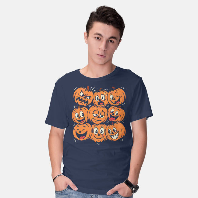 Pumpkim Doodle-Mens-Basic-Tee-Marinho