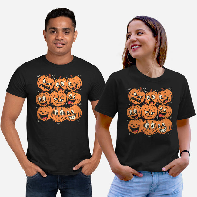 Pumpkim Doodle-Unisex-Basic-Tee-Marinho