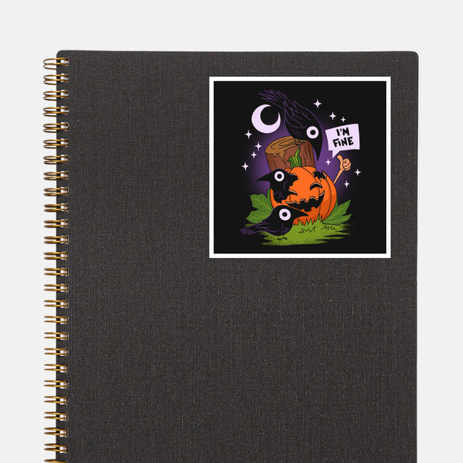 I'm Fine Fall-None-Glossy-Sticker-sachpica
