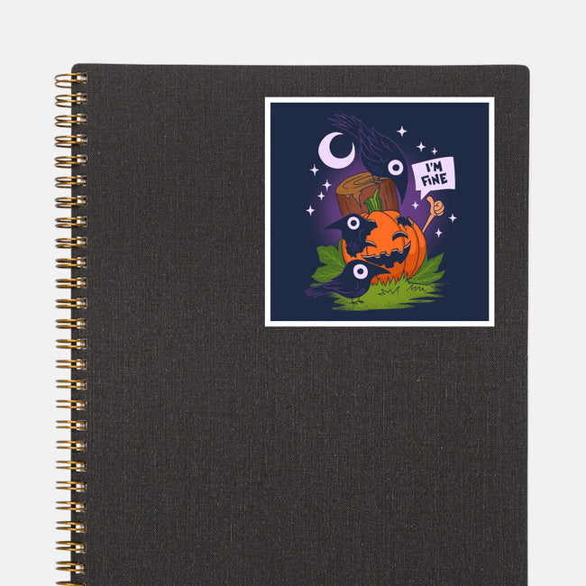 I'm Fine Fall-None-Glossy-Sticker-sachpica