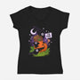 I'm Fine Fall-Womens-V-Neck-Tee-sachpica