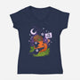 I'm Fine Fall-Womens-V-Neck-Tee-sachpica