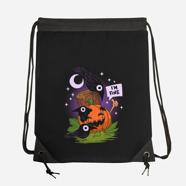 I'm Fine Fall-None-Drawstring-Bag-sachpica