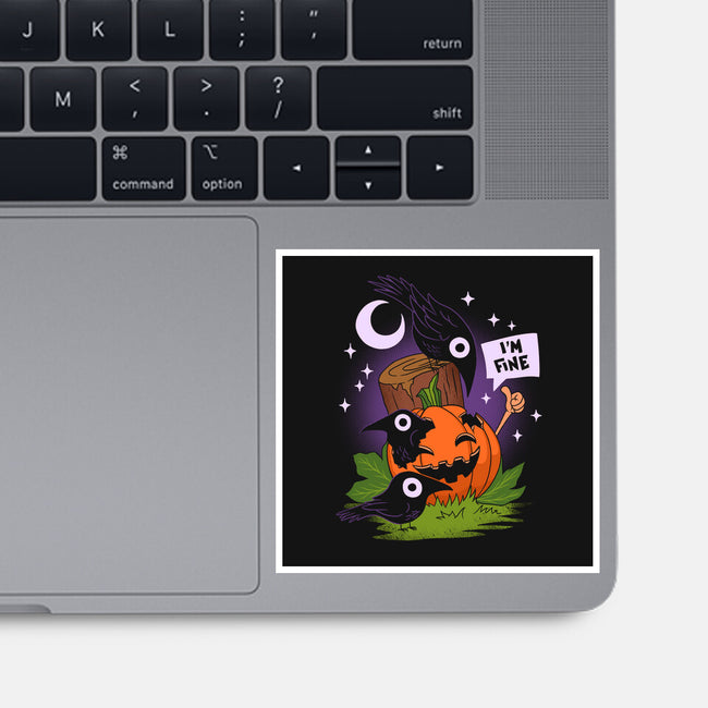 I'm Fine Fall-None-Glossy-Sticker-sachpica