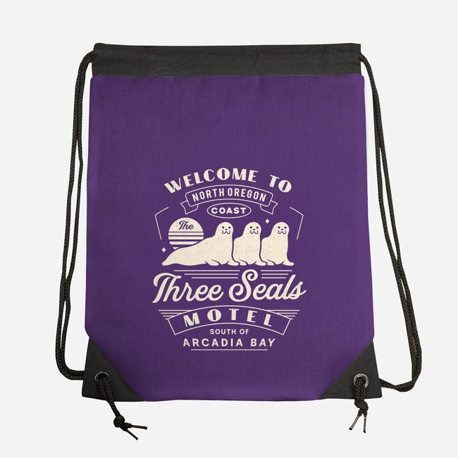 Three Seals Motel Emblem-None-Drawstring-Bag-LAGELANTEE