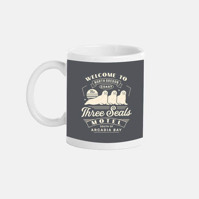 Three Seals Motel Emblem-None-Mug-Drinkware-LAGELANTEE