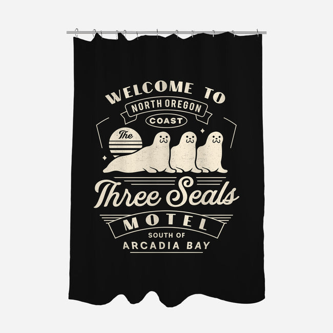 Three Seals Motel Emblem-None-Polyester-Shower Curtain-LAGELANTEE