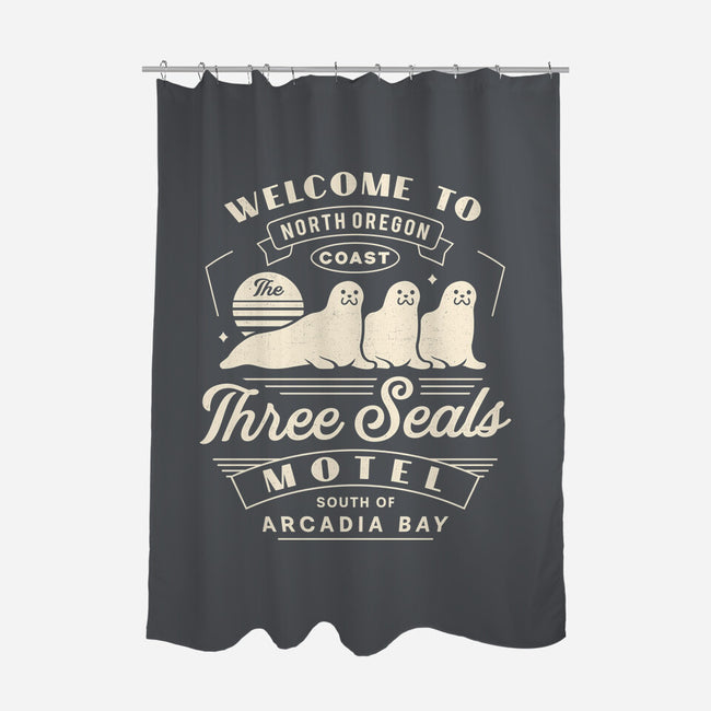 Three Seals Motel Emblem-None-Polyester-Shower Curtain-LAGELANTEE