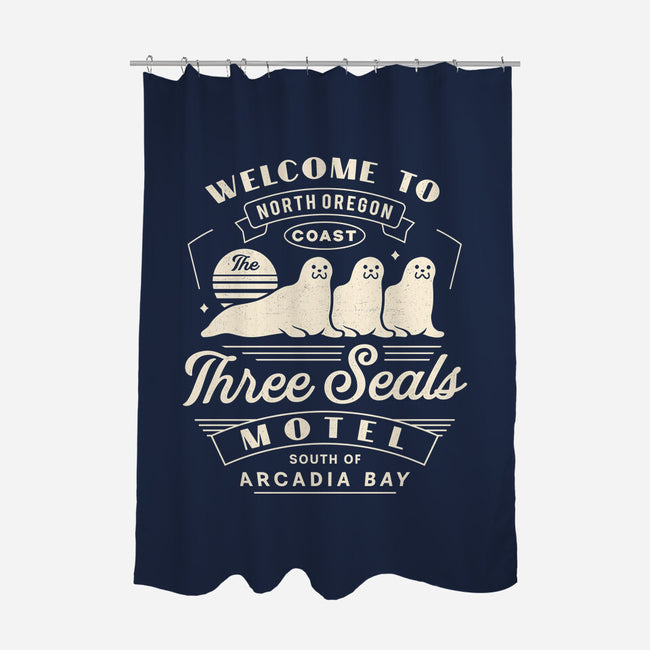 Three Seals Motel Emblem-None-Polyester-Shower Curtain-LAGELANTEE