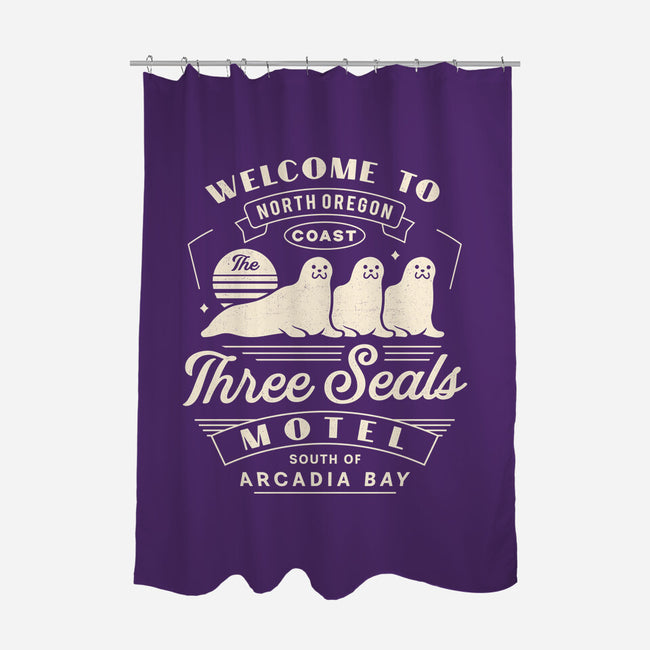 Three Seals Motel Emblem-None-Polyester-Shower Curtain-LAGELANTEE