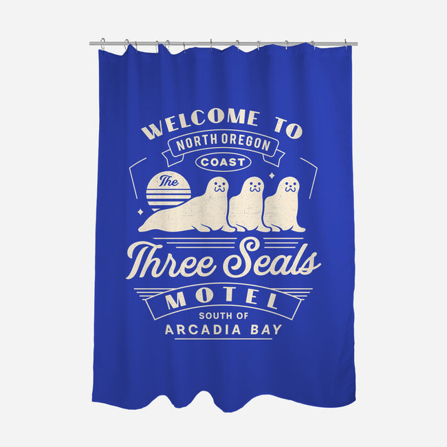 Three Seals Motel Emblem-None-Polyester-Shower Curtain-LAGELANTEE