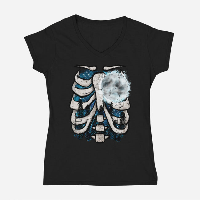 Heart Of The Forest-Womens-V-Neck-Tee-JanGrackleArt