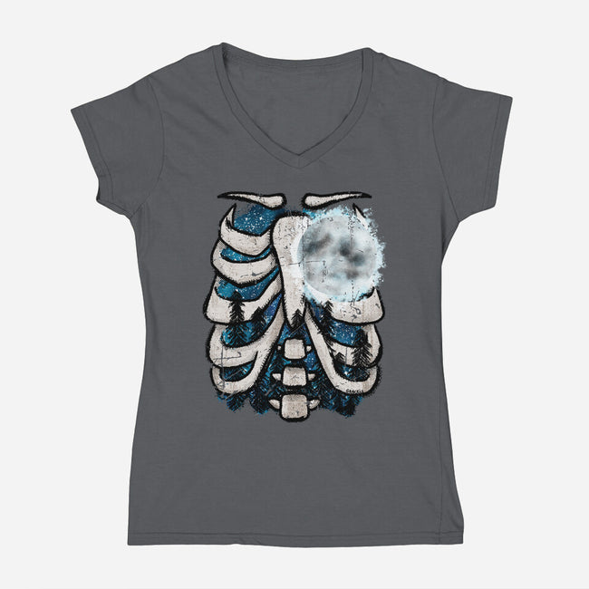 Heart Of The Forest-Womens-V-Neck-Tee-JanGrackleArt