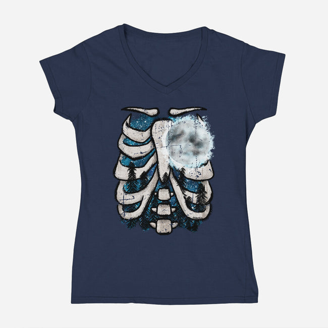 Heart Of The Forest-Womens-V-Neck-Tee-JanGrackleArt