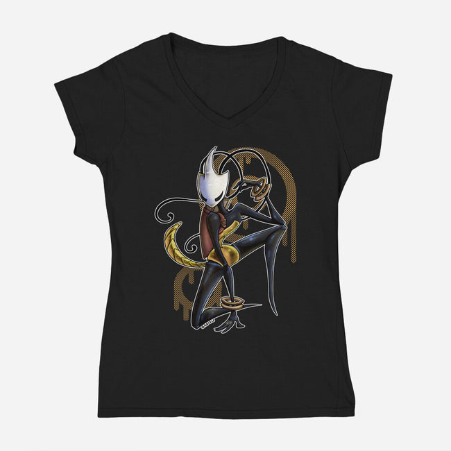 Musical Cartographer-Womens-V-Neck-Tee-JanGrackleArt