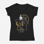 Musical Cartographer-Womens-V-Neck-Tee-JanGrackleArt
