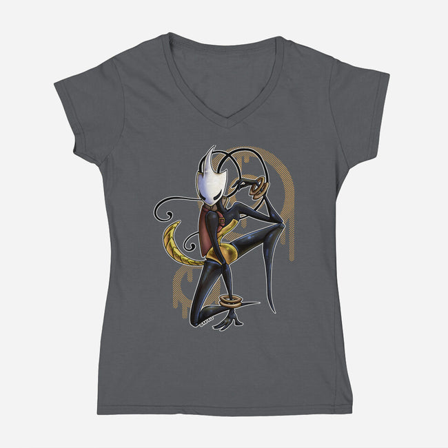 Musical Cartographer-Womens-V-Neck-Tee-JanGrackleArt