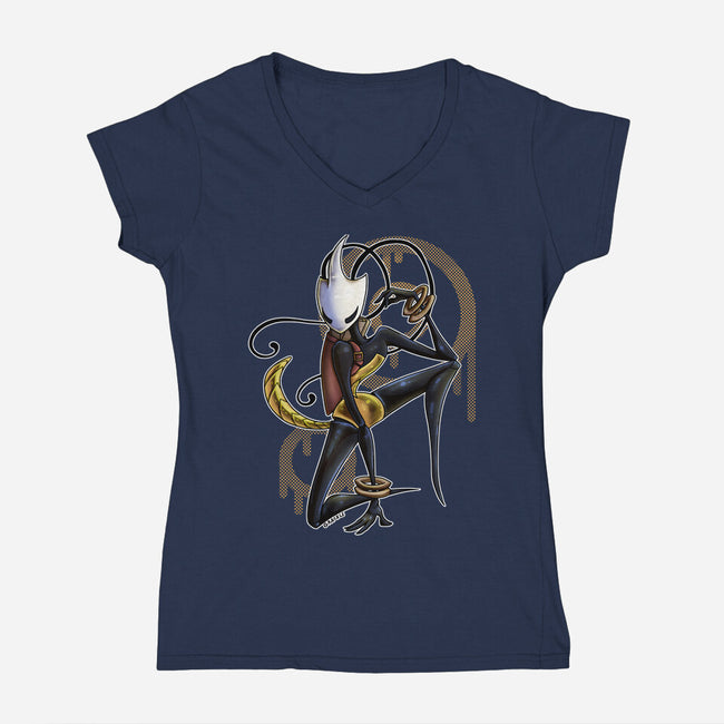 Musical Cartographer-Womens-V-Neck-Tee-JanGrackleArt