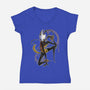 Musical Cartographer-Womens-V-Neck-Tee-JanGrackleArt
