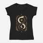 Gold Ouroboros-Womens-V-Neck-Tee-ricolaa
