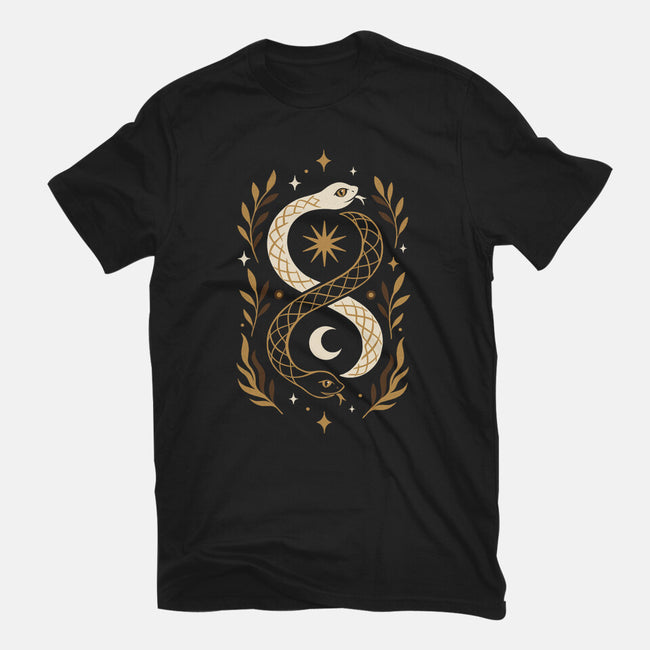 Gold Ouroboros-Womens-Fitted-Tee-ricolaa