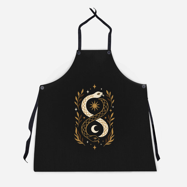 Gold Ouroboros-Unisex-Kitchen-Apron-ricolaa