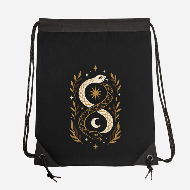 Gold Ouroboros-None-Drawstring-Bag-ricolaa