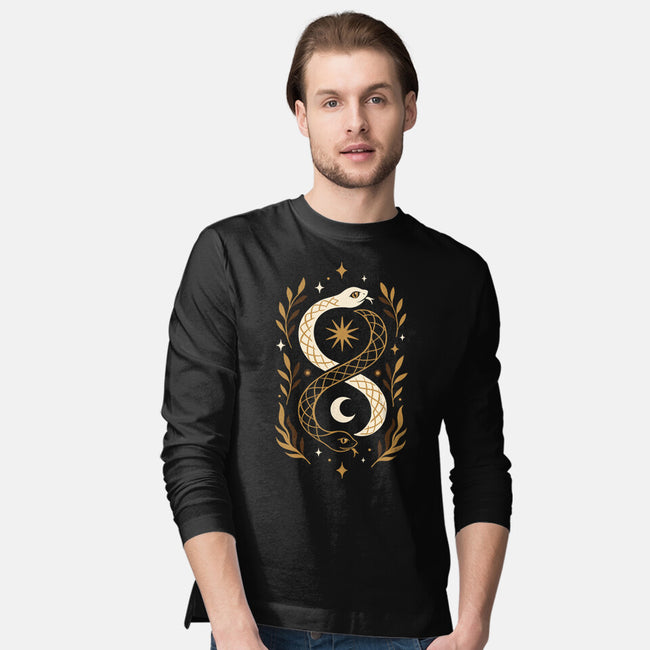 Gold Ouroboros-Mens-Long Sleeved-Tee-ricolaa