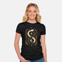Gold Ouroboros-Womens-Fitted-Tee-ricolaa