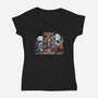 Clash Of Horror Icons-Womens-V-Neck-Tee-PrimePremne