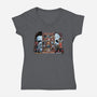 Clash Of Horror Icons-Womens-V-Neck-Tee-PrimePremne