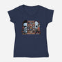Clash Of Horror Icons-Womens-V-Neck-Tee-PrimePremne