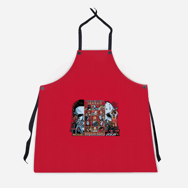 Clash Of Horror Icons-Unisex-Kitchen-Apron-PrimePremne