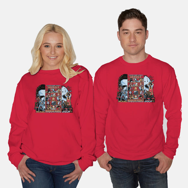 Clash Of Horror Icons-Unisex-Crew Neck-Sweatshirt-PrimePremne