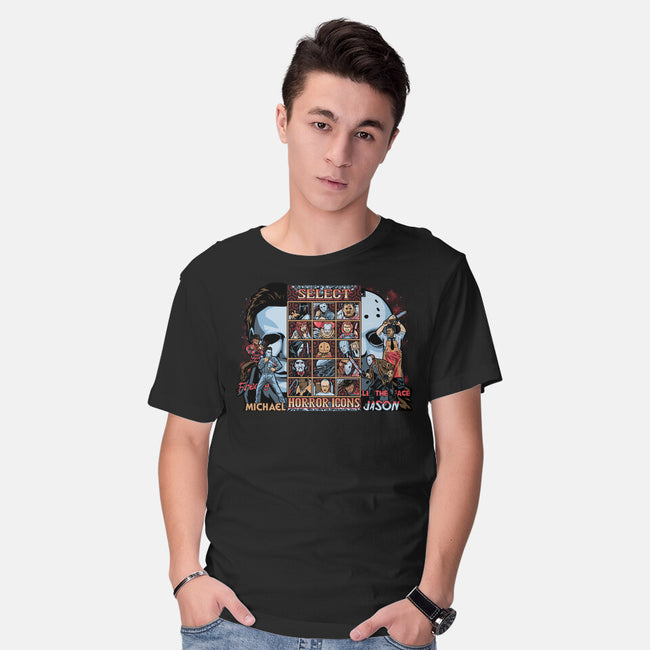Clash Of Horror Icons-Mens-Basic-Tee-PrimePremne