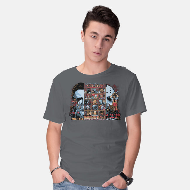 Clash Of Horror Icons-Mens-Basic-Tee-PrimePremne