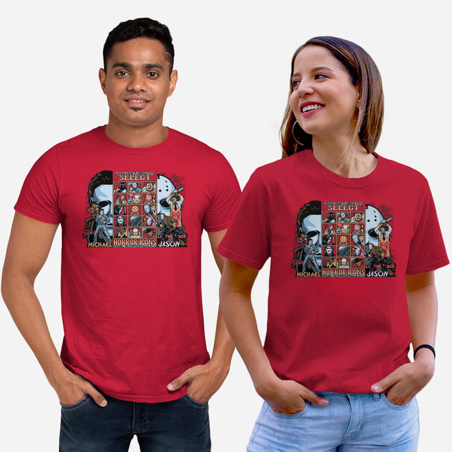Clash Of Horror Icons-Unisex-Basic-Tee-PrimePremne