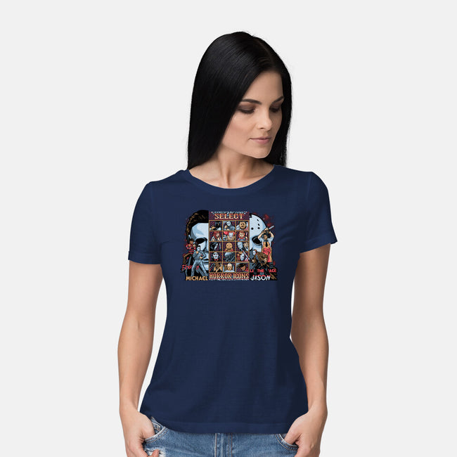 Clash Of Horror Icons-Womens-Basic-Tee-PrimePremne