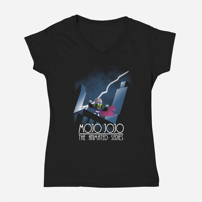 Mojo The Animated Series-Womens-V-Neck-Tee-jasesa